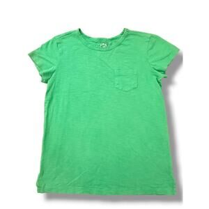 Primary Kids Pocket Tee Size 10 100% Cotton Split Hem Green Apple